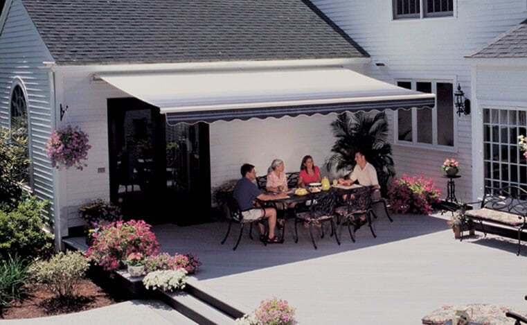 taupe retractable awning